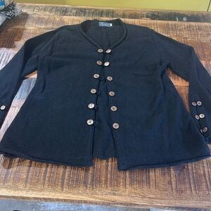 Willow Heavy Black Knit Cardigan M